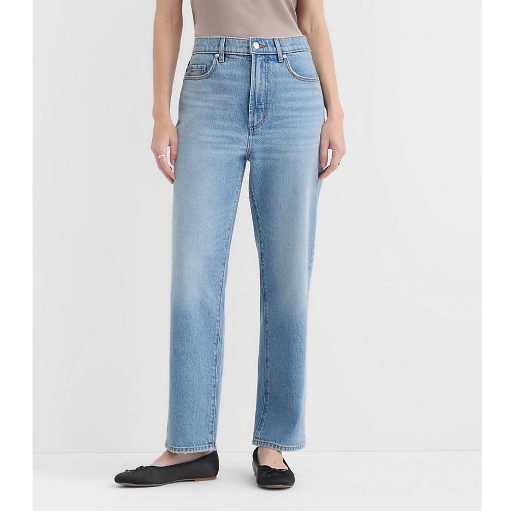 LOFT Rivete Petite High Rise Straight Jeans in Aura Wash — 27 Petite 27P